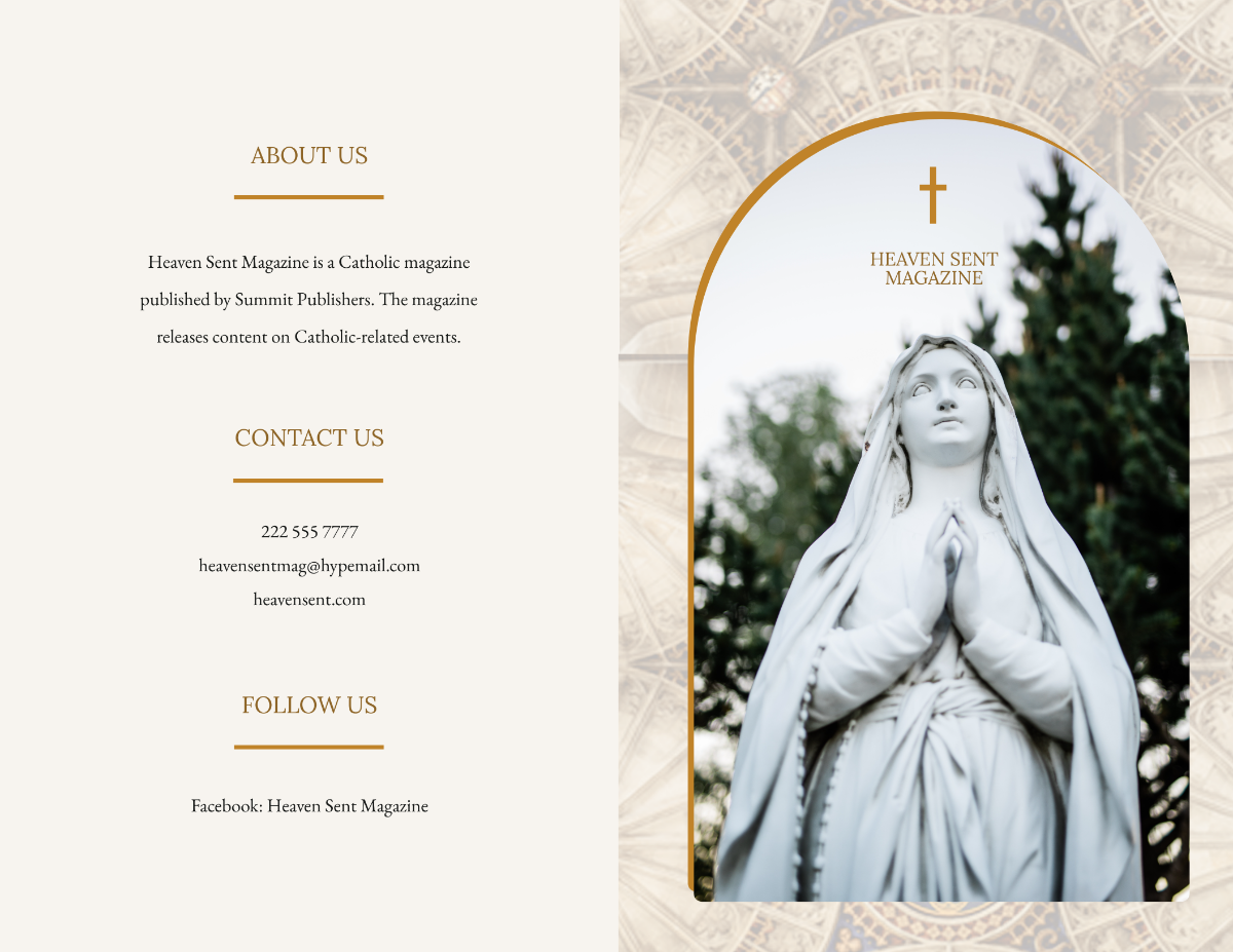 Catholic Bi-Fold Brochure Template - Edit Online & Download