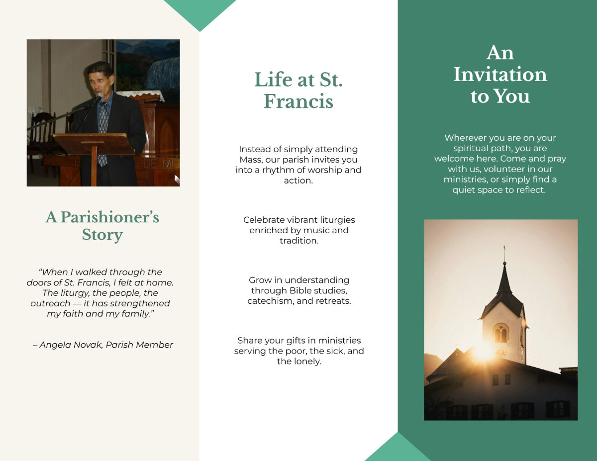 Free Catholic Tri-Fold Brochure Template to Edit Online
