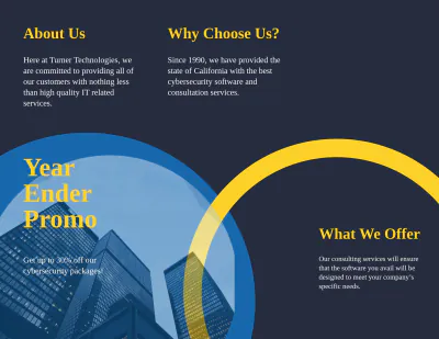 Free IT Business Tri-Fold Brochure Template to Edit Online