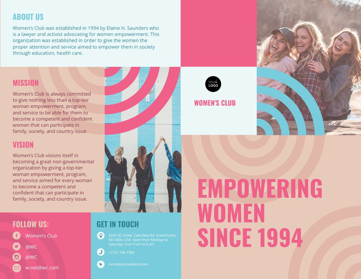 Women's Day Bi-Fold Brochure Template