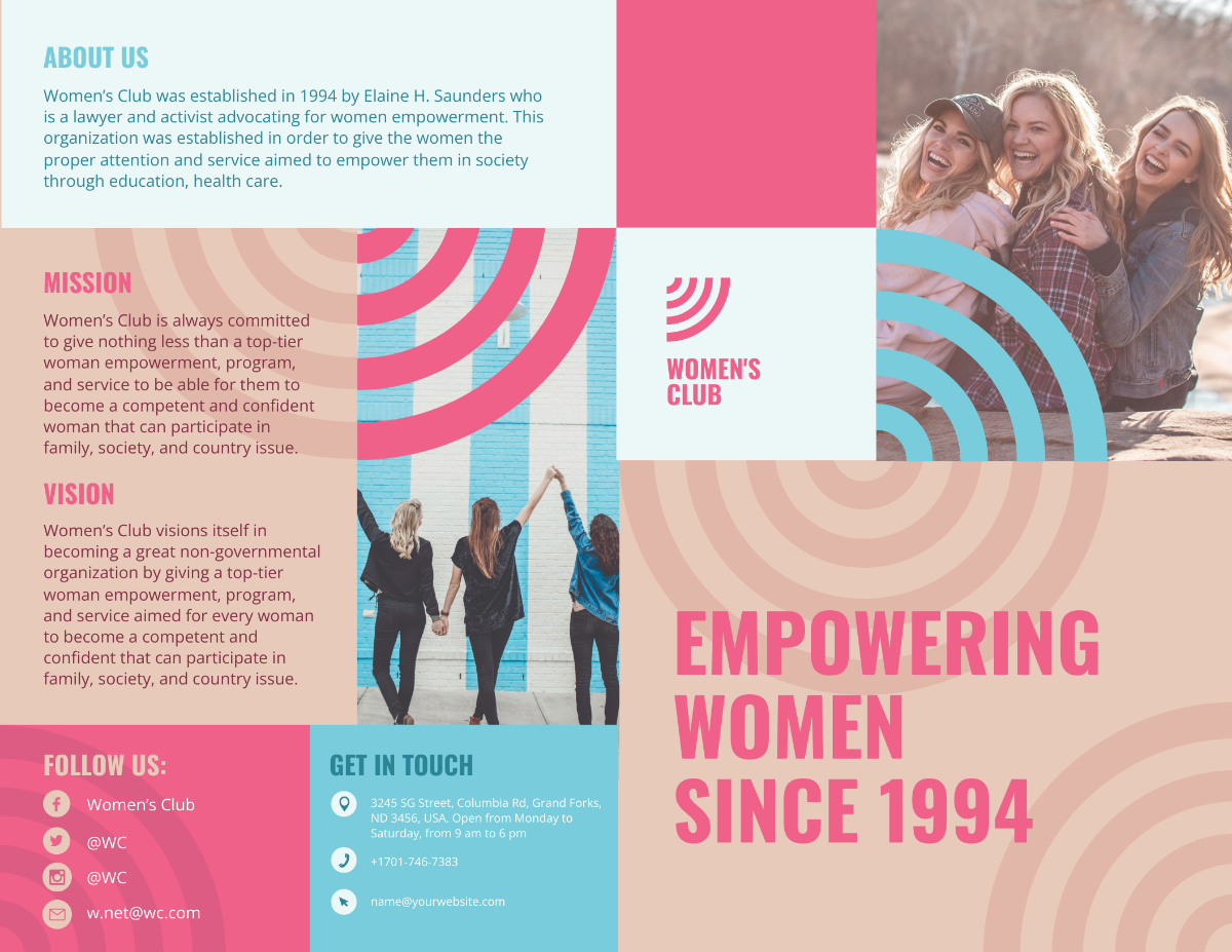 Women's Day Bi-Fold Brochure Template