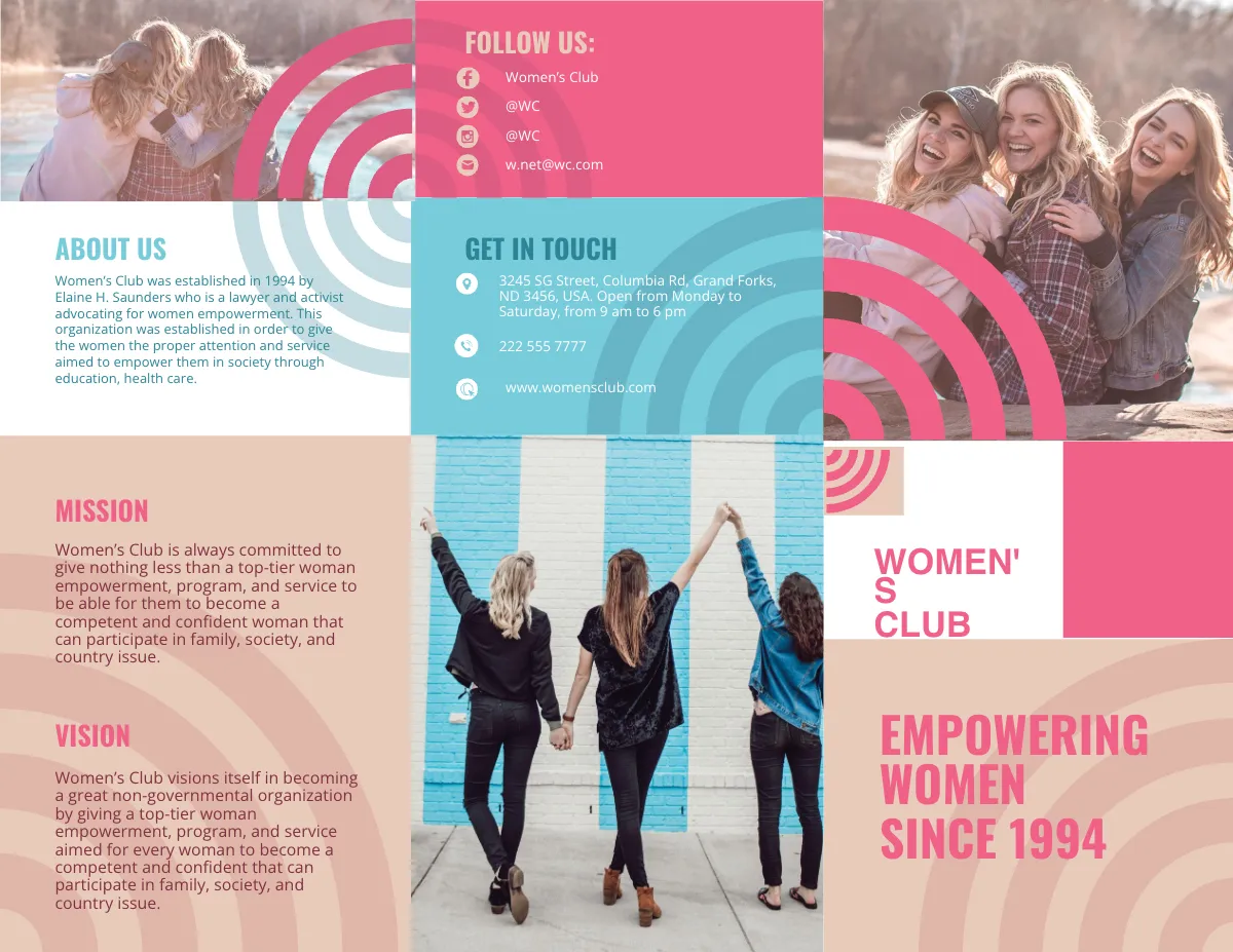 Free Women's Day Tri-Fold Brochure Template to Edit Online