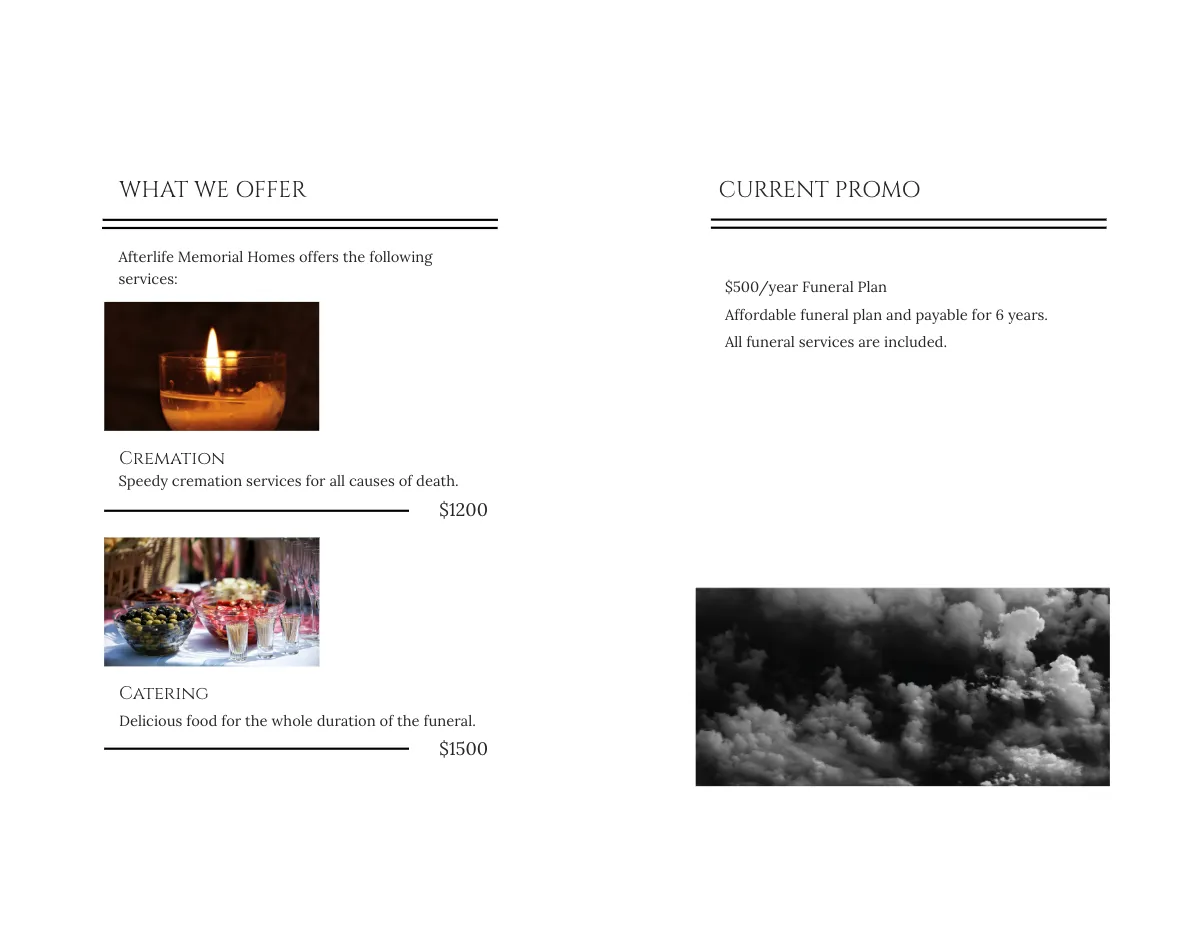 Free Memorial Bi-Fold Brochure Template to Edit Online