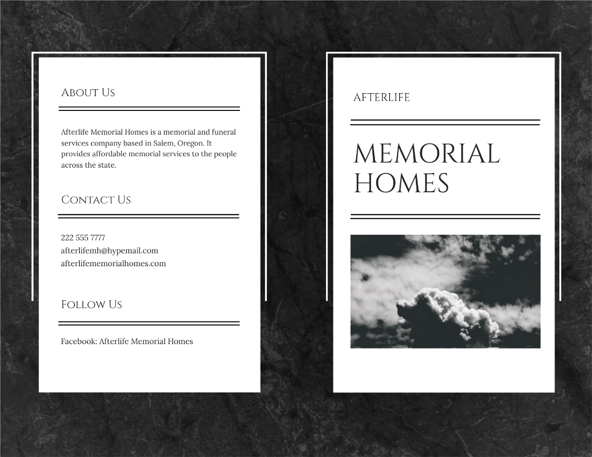 Memorial Bi-Fold Brochure Template