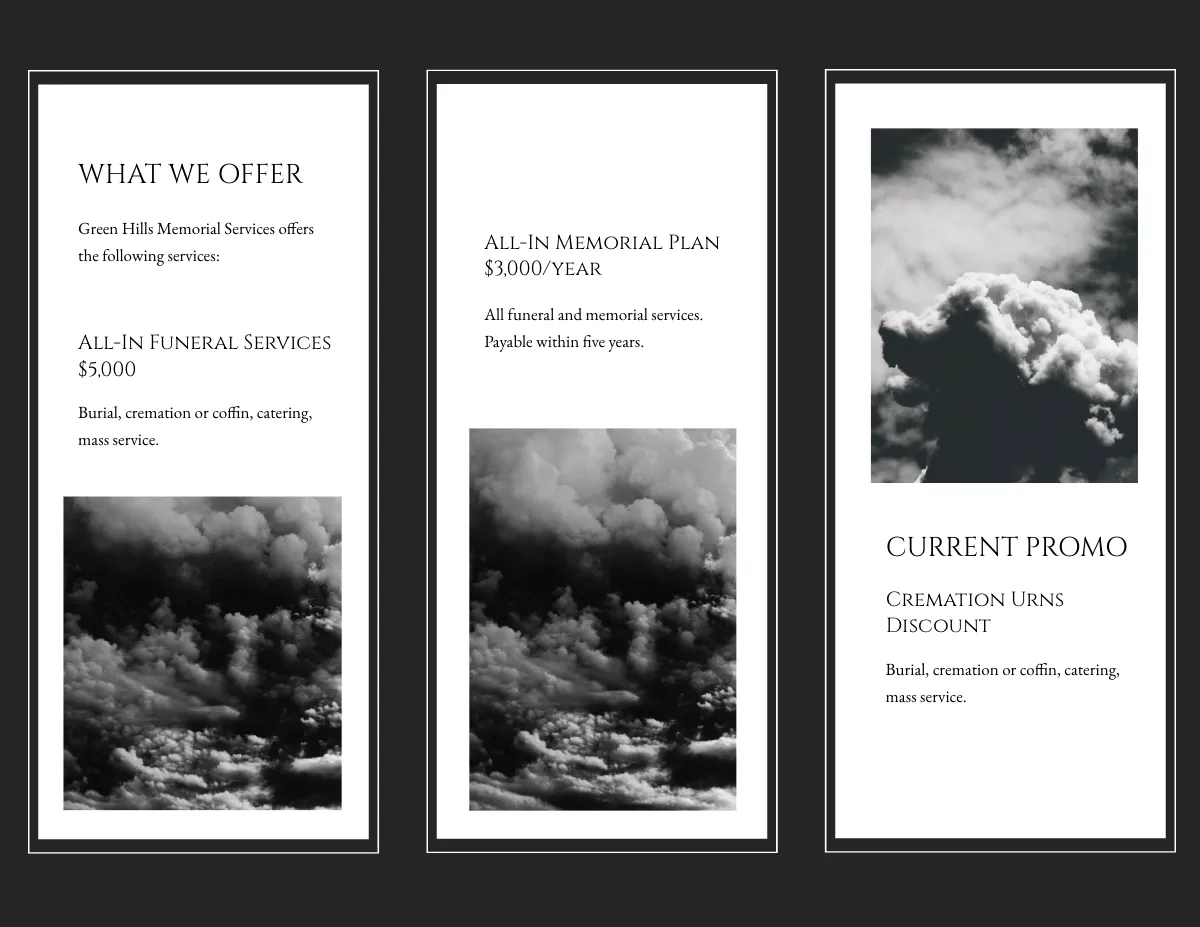 Free Memorial Tri-Fold Brochure Template to Edit Online
