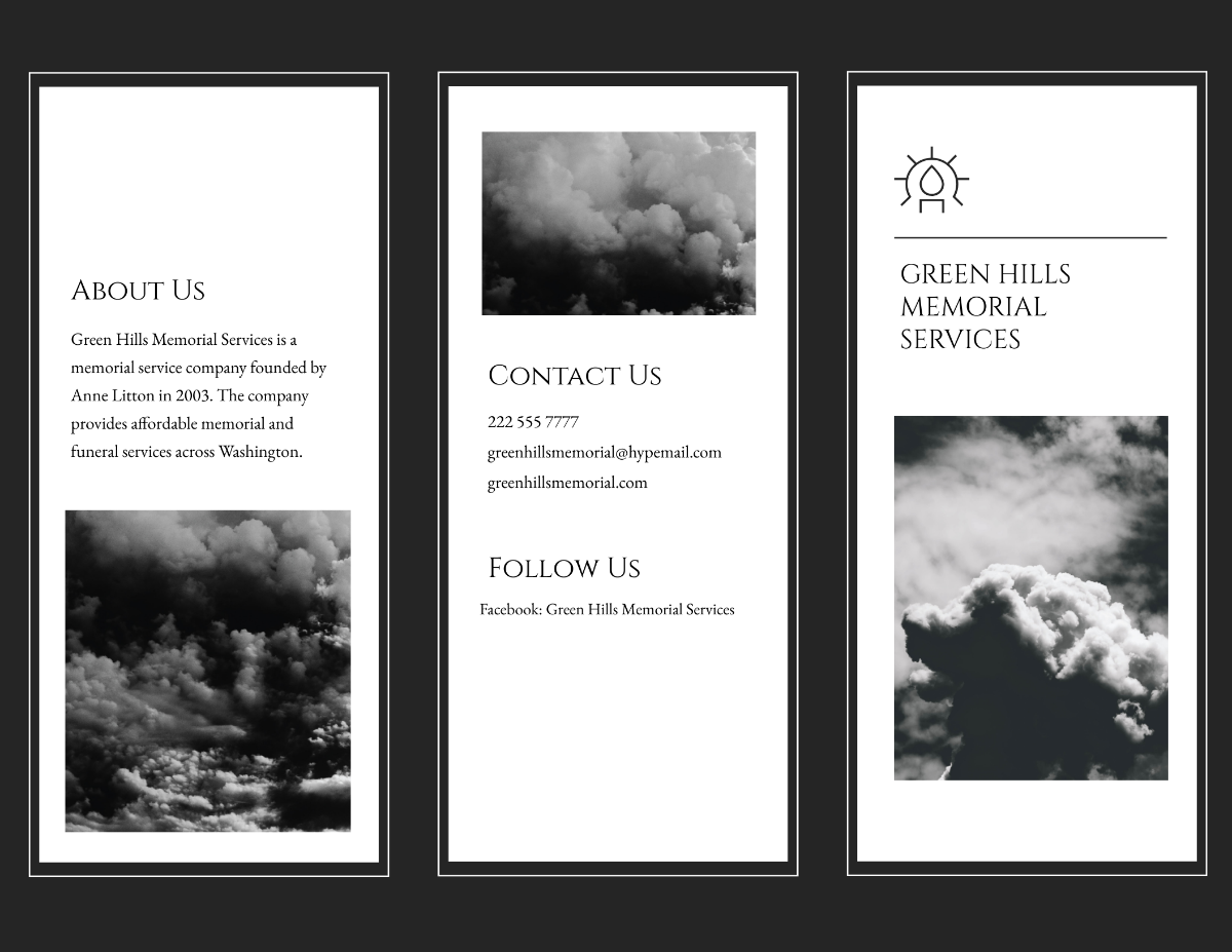 Free Memorial Brochure Templates, Editable and Printable