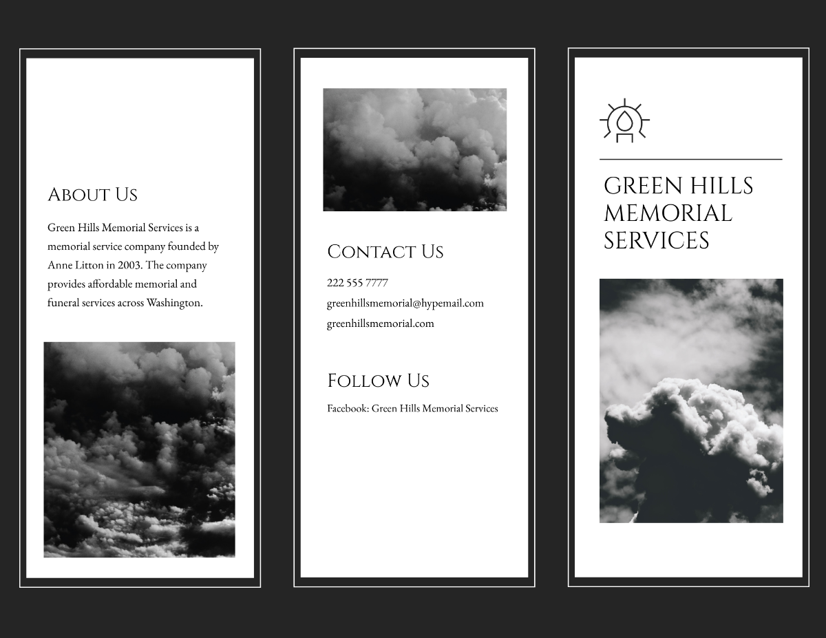Memorial Tri-Fold Brochure Template