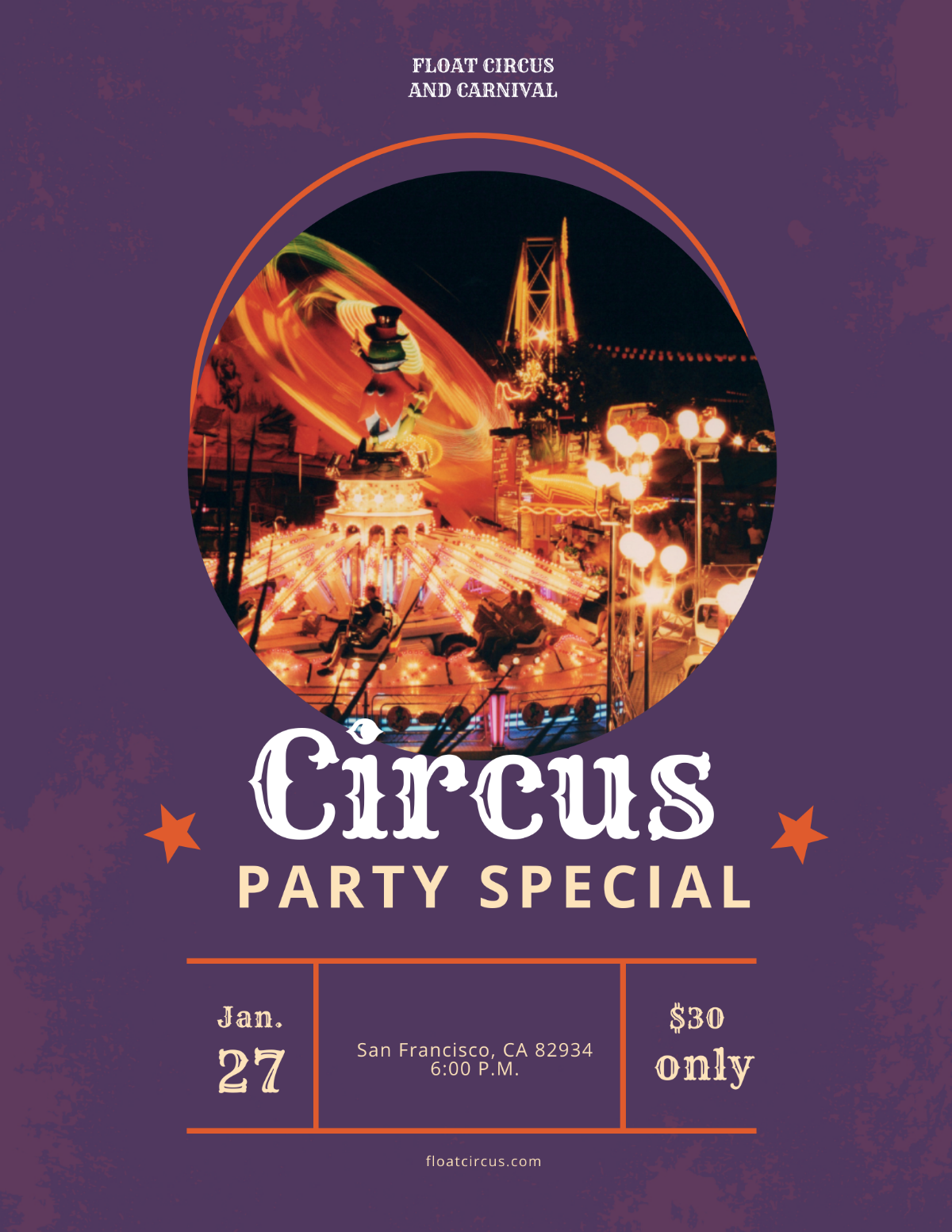 Circus Party Flyer