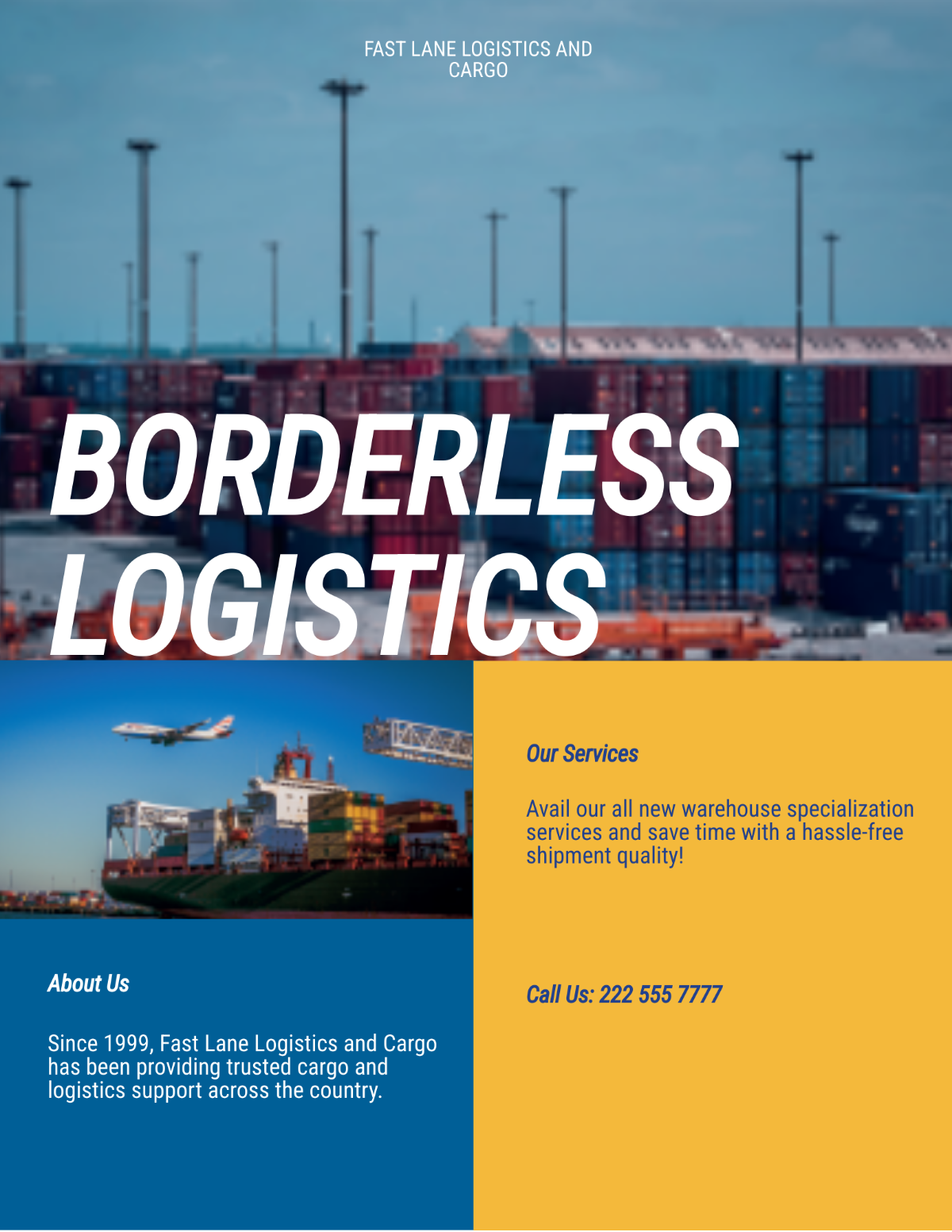 Free Logistics Company Flyer Template