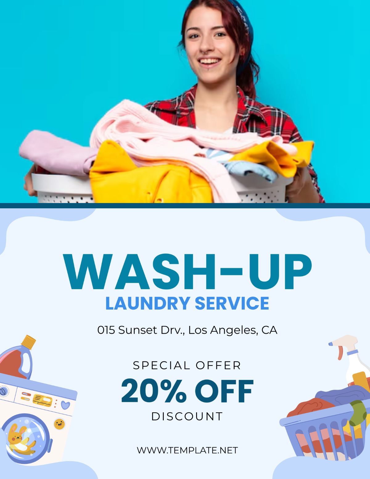 Simple Laundry Service Flyer Template - Edit Online & Download