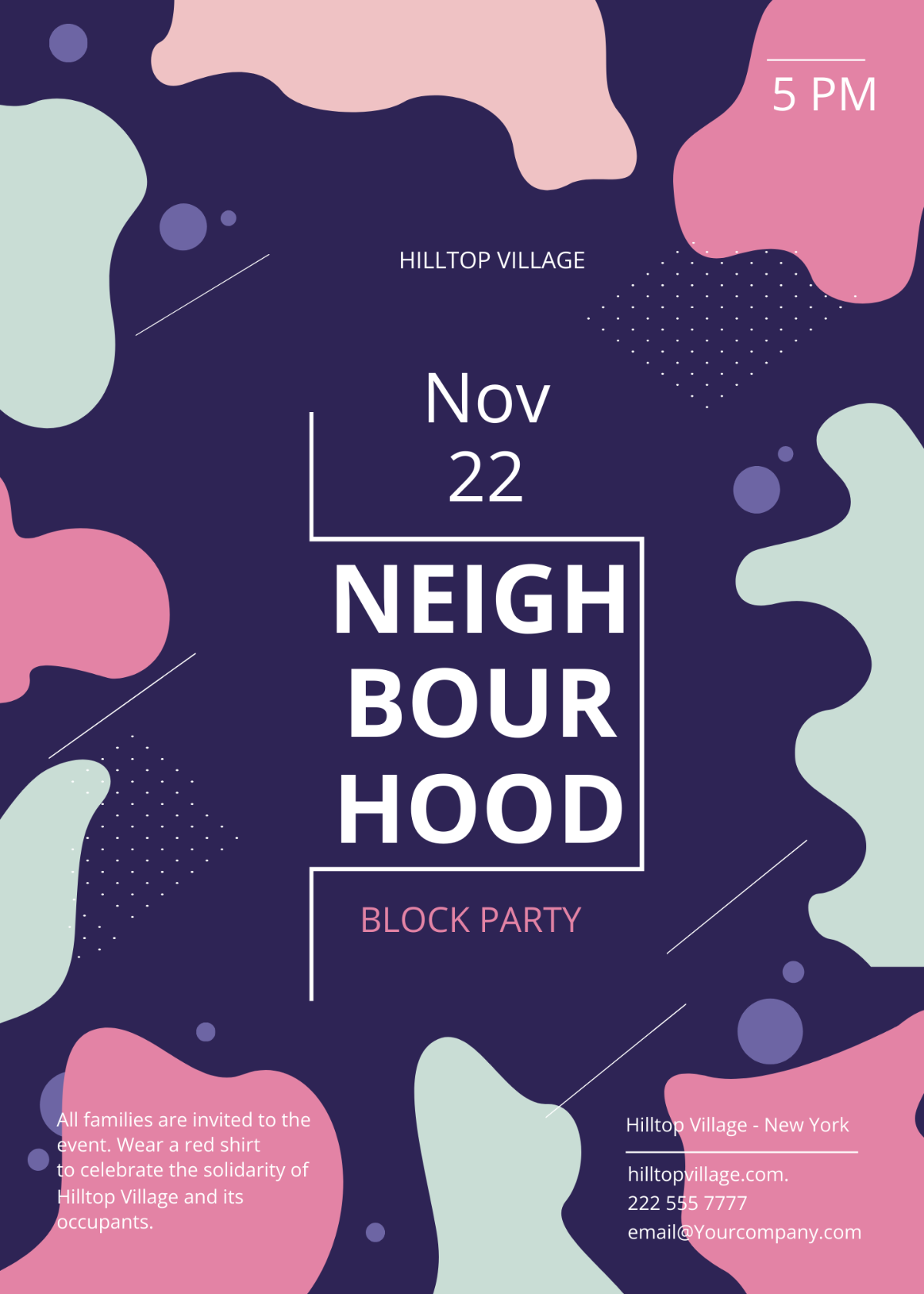 Neighbourhood Block Party Flyer Template - Edit Online & Download