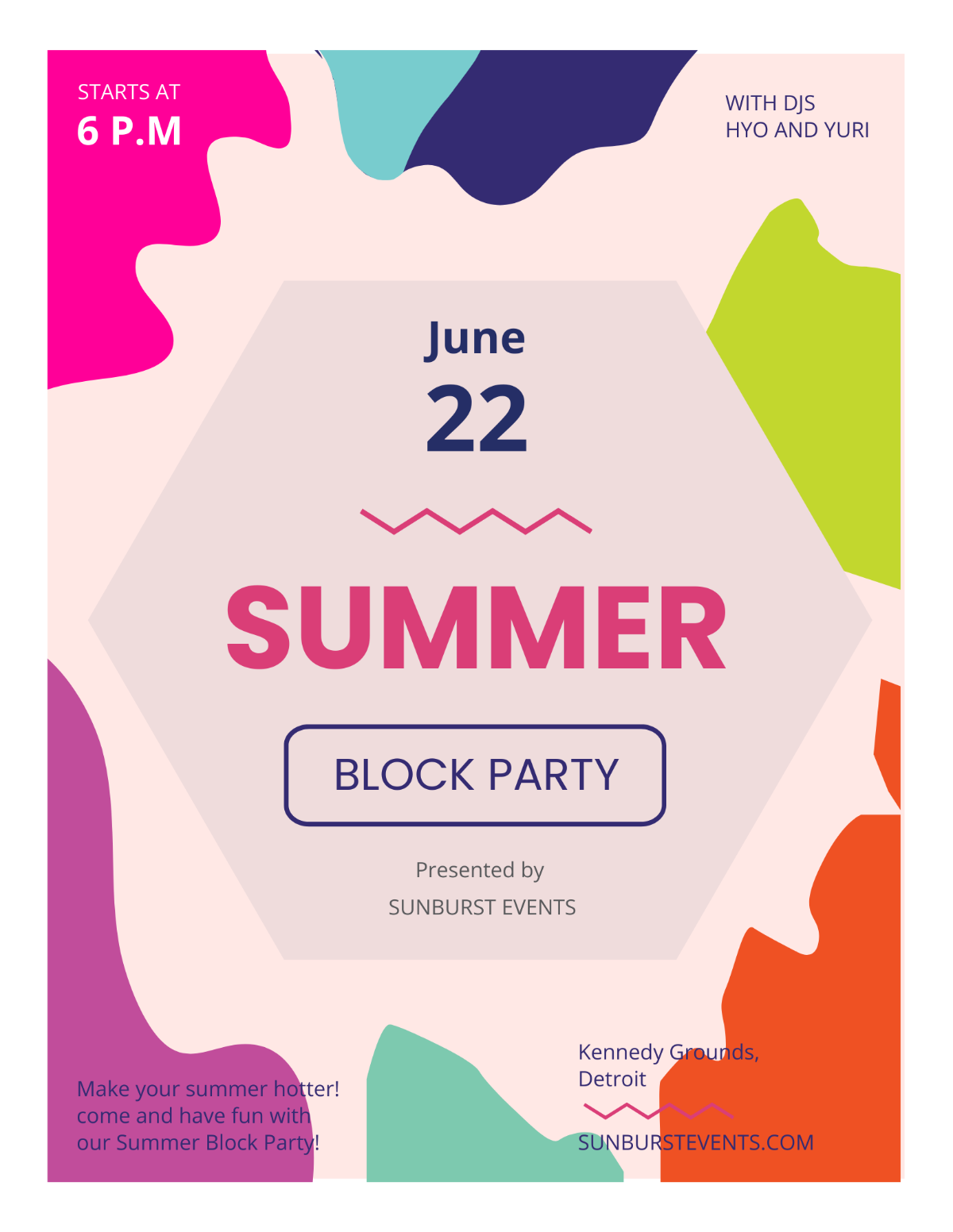 Free Summer Block Party Flyer Template