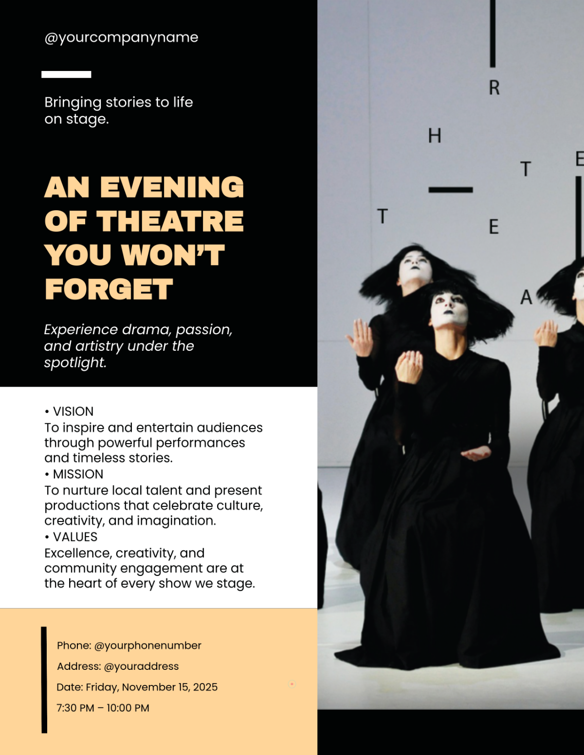 Theatre Flyer Template - Edit Online & Download Example
