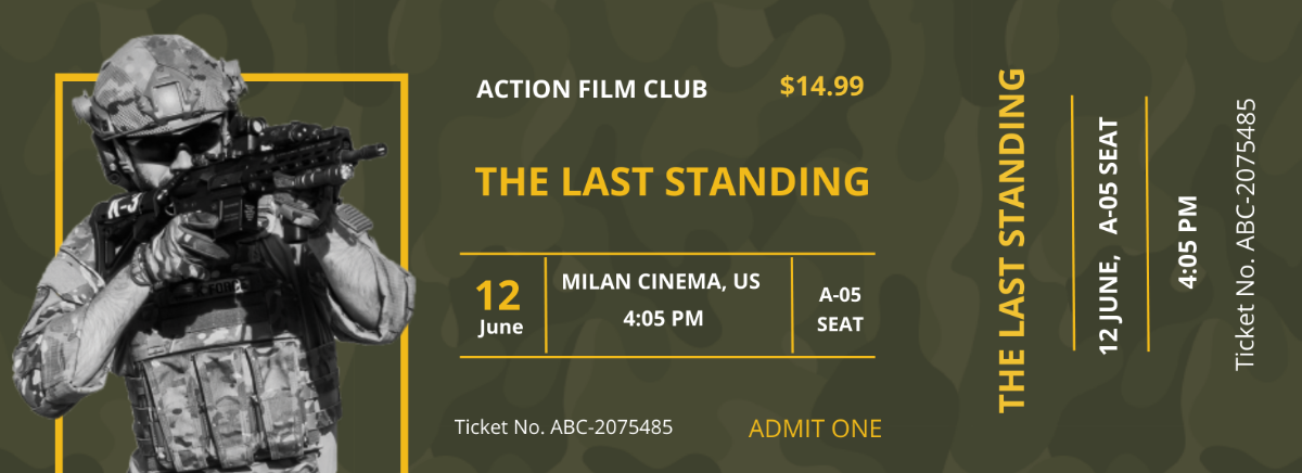 Action Movie Ticket