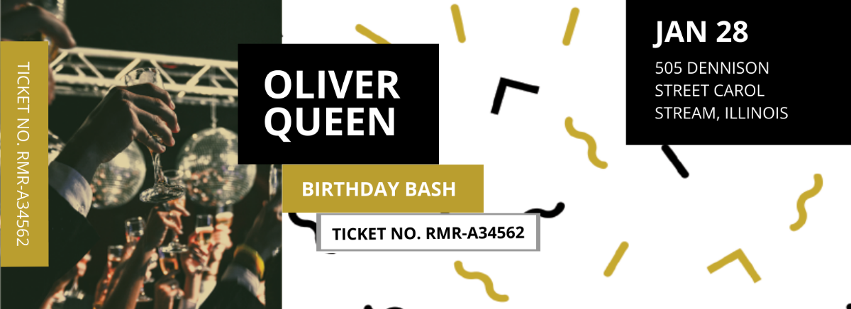 Free Birthday Event Ticket Template