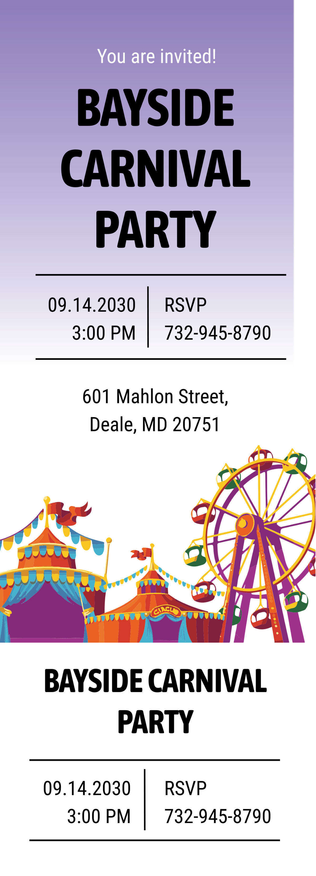 Carnival Party Ticket Invitation Template