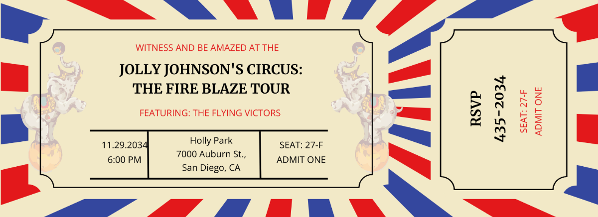 Circus Ticket Invitation Template