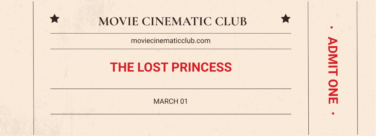 Free Simple Vintage Movie Ticket Template