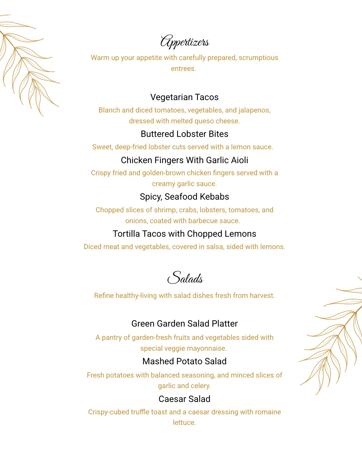 Free Wedding Table Tent Menu Template to Edit Online