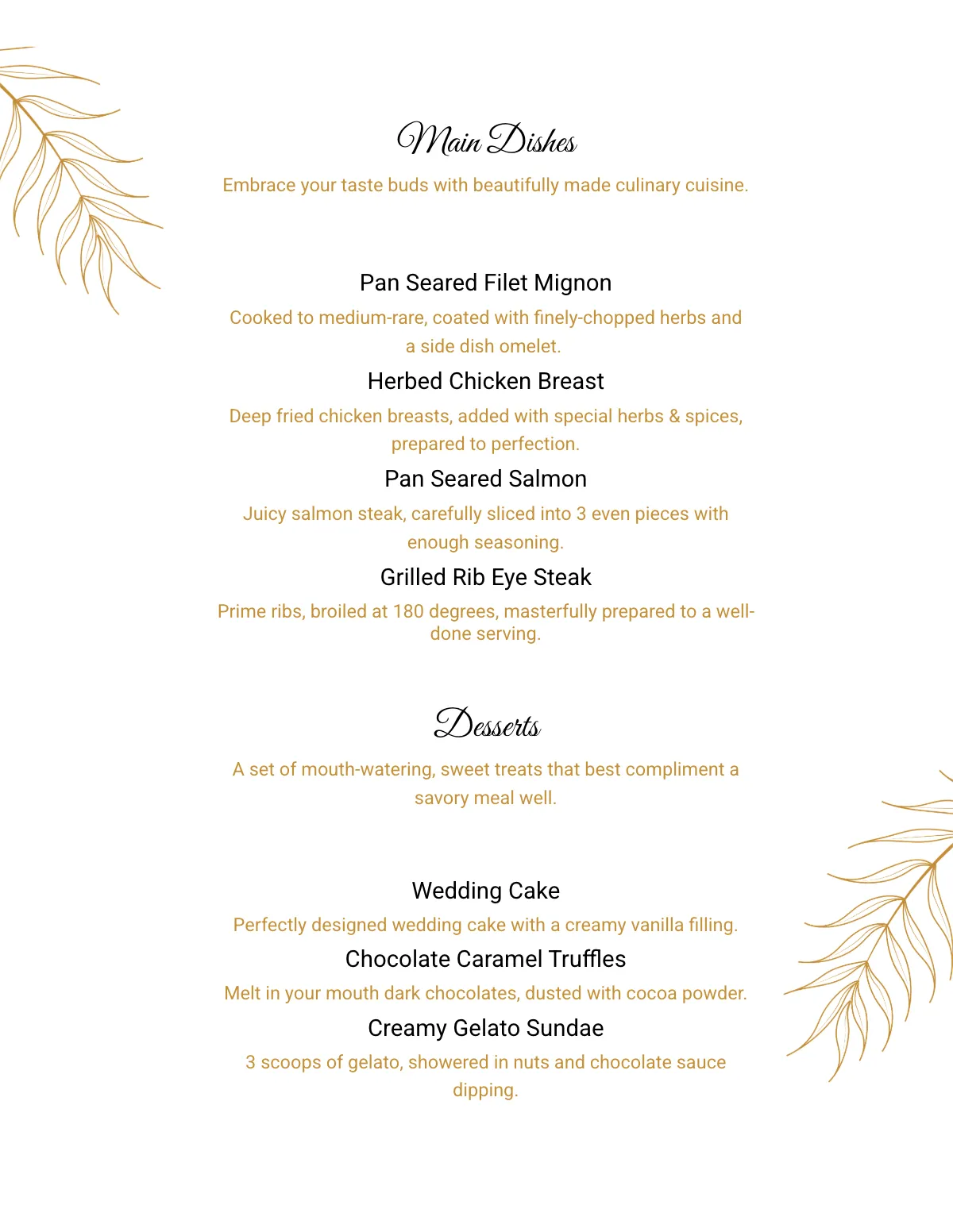 Free Wedding Table Tent Menu Template to Edit Online