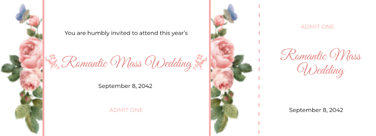 Wedding Event Ticket Template