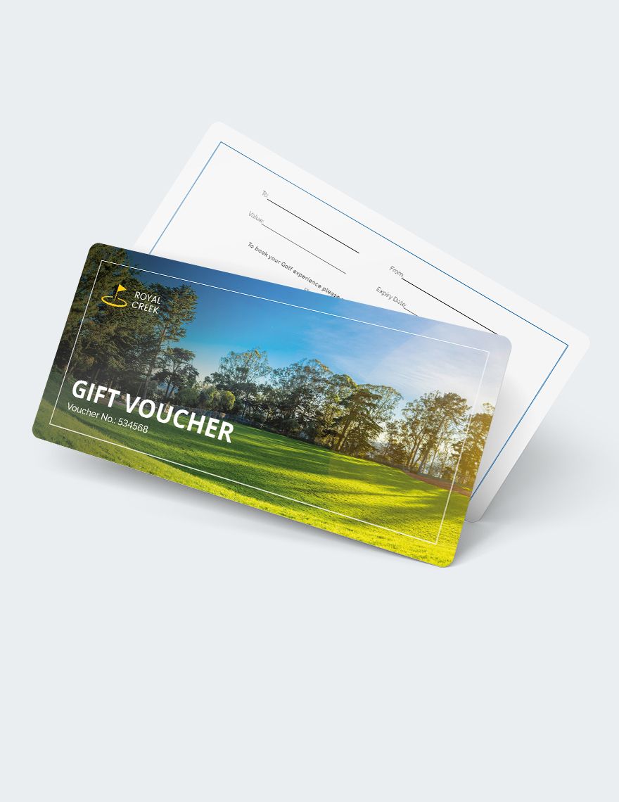 Golf Gift Voucher Template