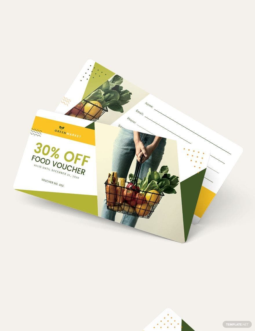 Grocery Food Voucher Template