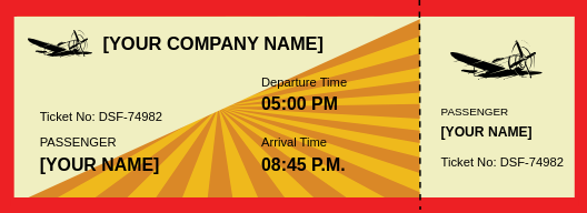 Retro Boarding Pass Airline Ticket Template