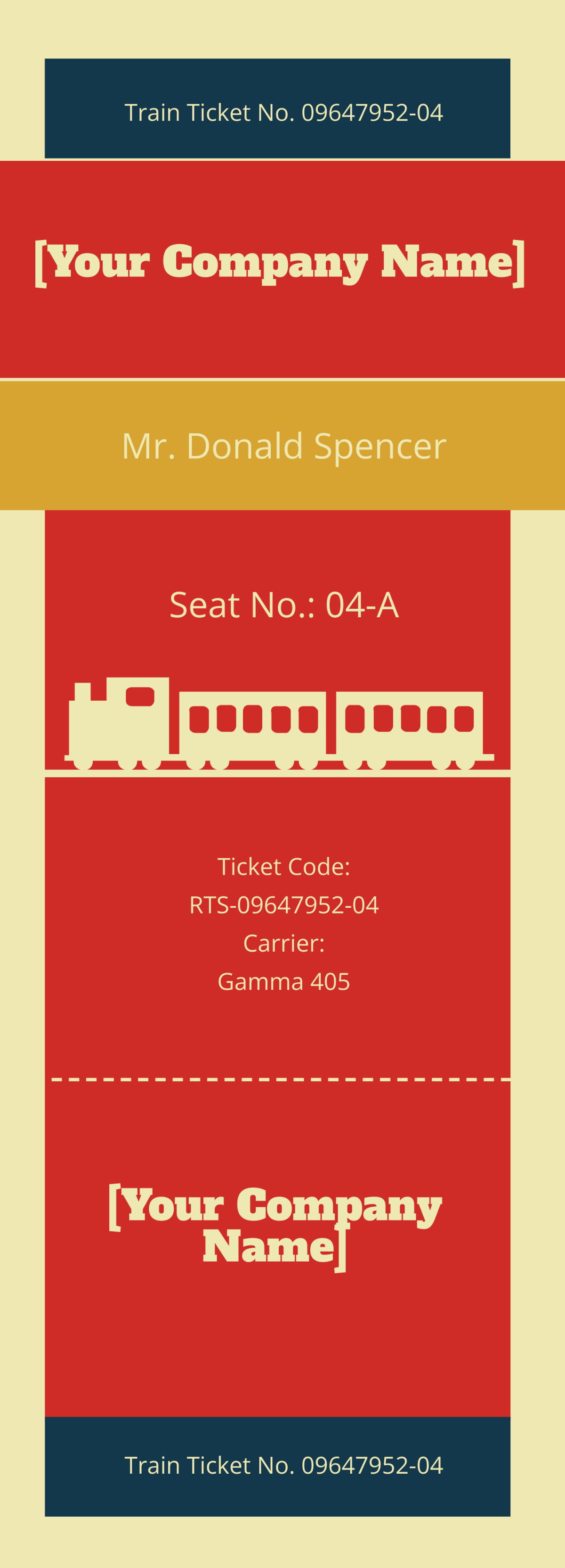 Retro Train Ticket Template