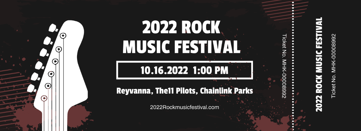 Rock Festival Ticket Template