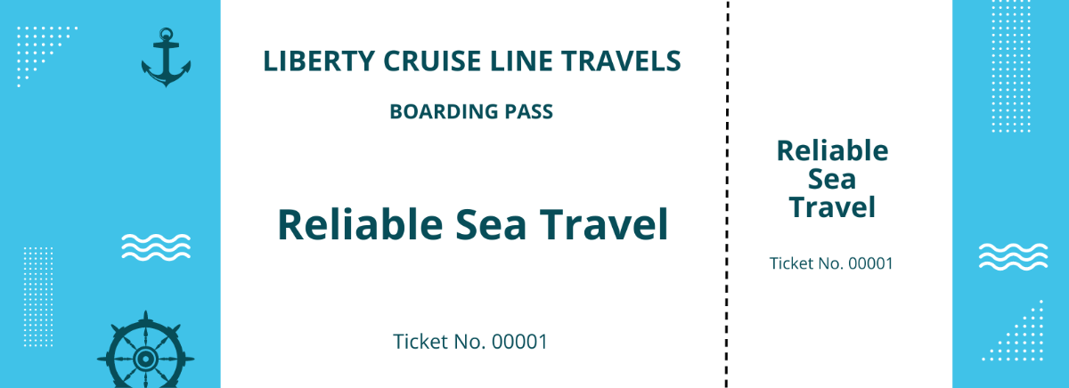 Cruise Travel Ticket Template