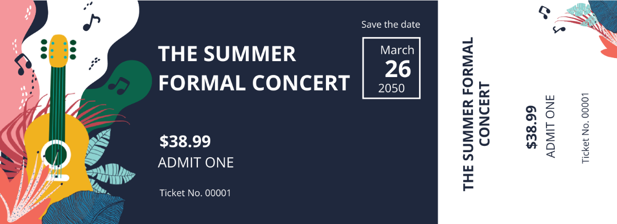 Save The Date Concert Ticket Template