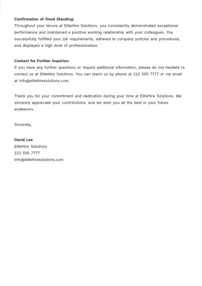 Free Employment Recommendation Letter Template to Edit Online