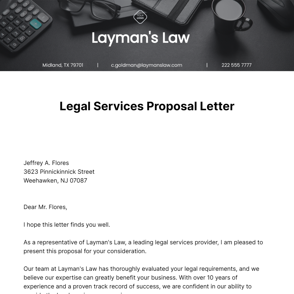 Legal Services Proposal Letter Template