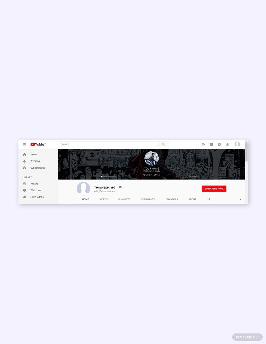 YouTube Channel Art Lifestyle Template