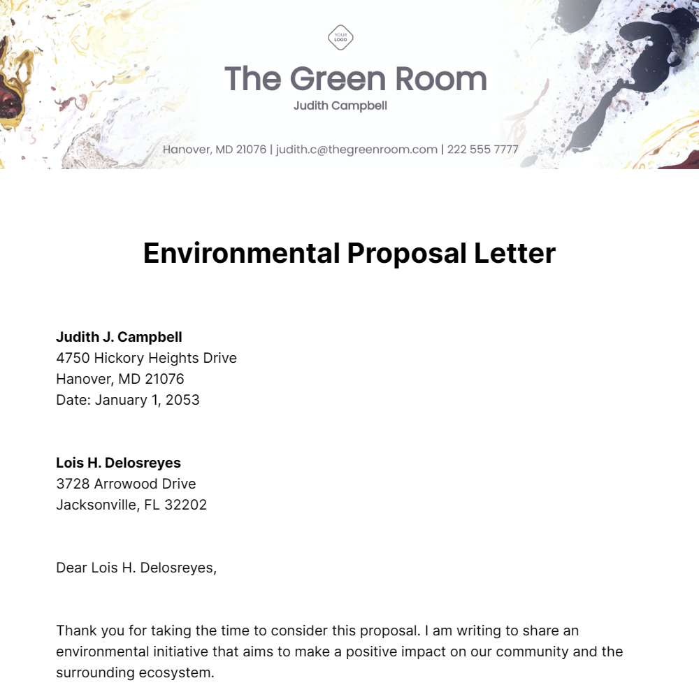 Environmental Proposal Letter Template