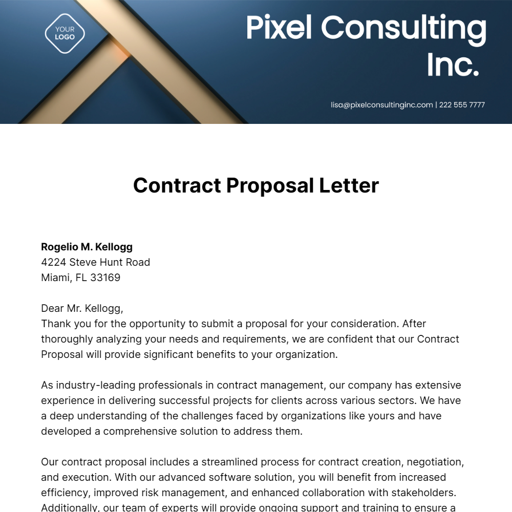 Contract Proposal Letter Template