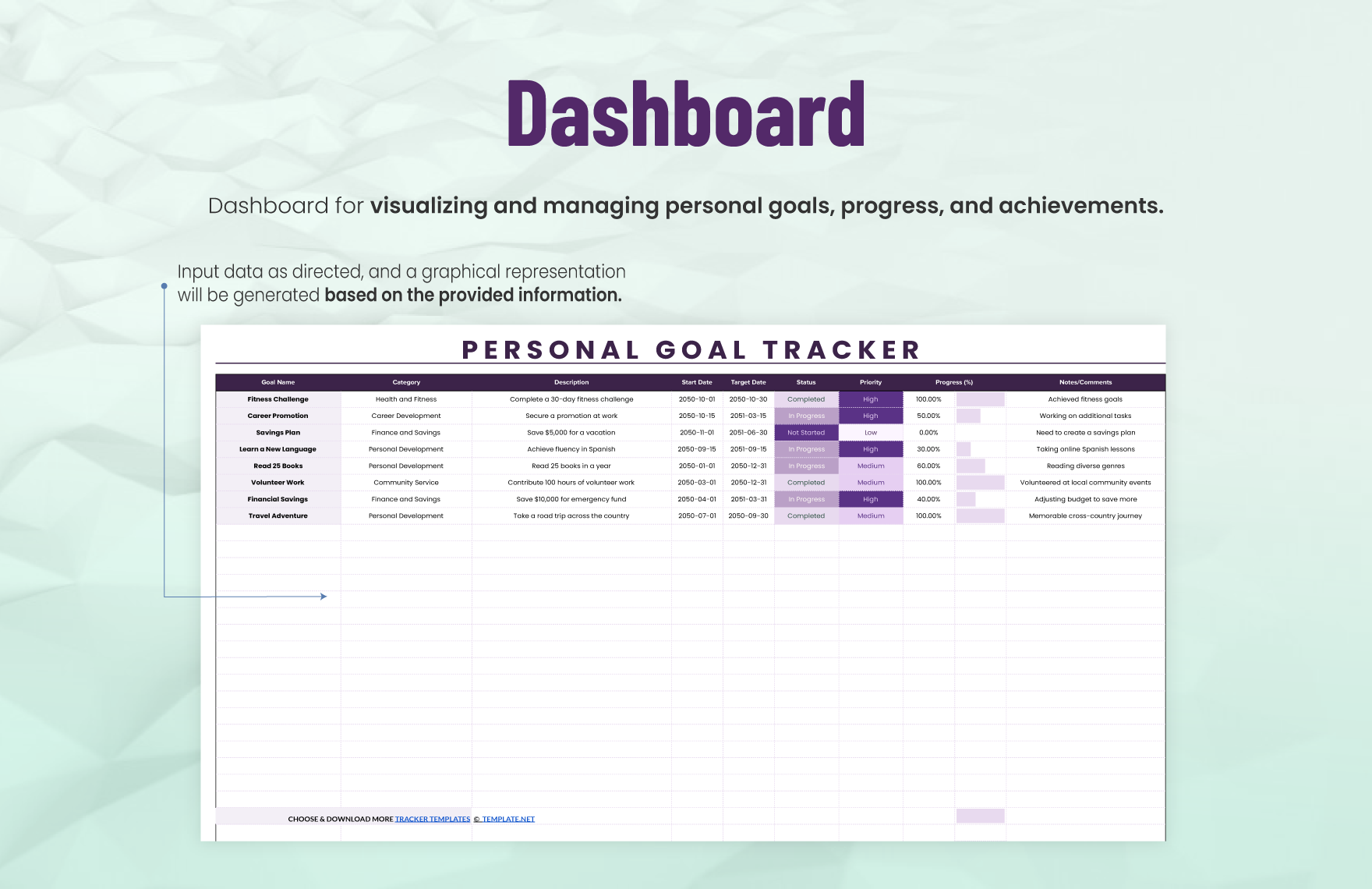 Personal Goal Tracker Template