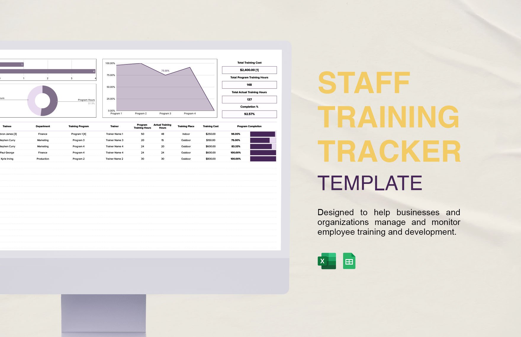 Staff Training Tracker Template