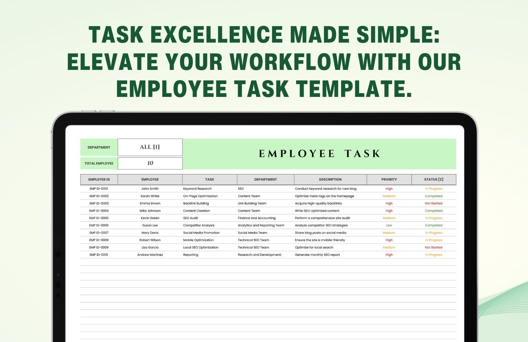 Employee Task Template