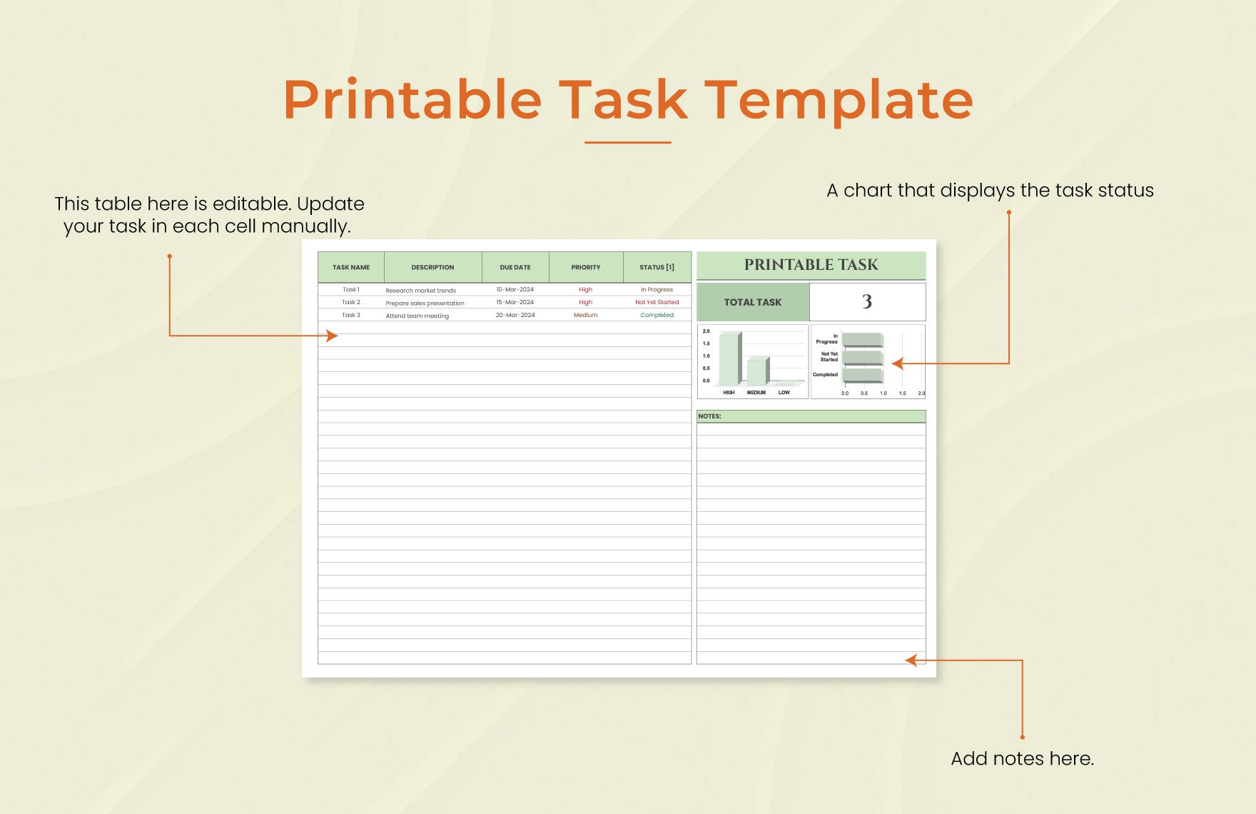 Printable Task Template