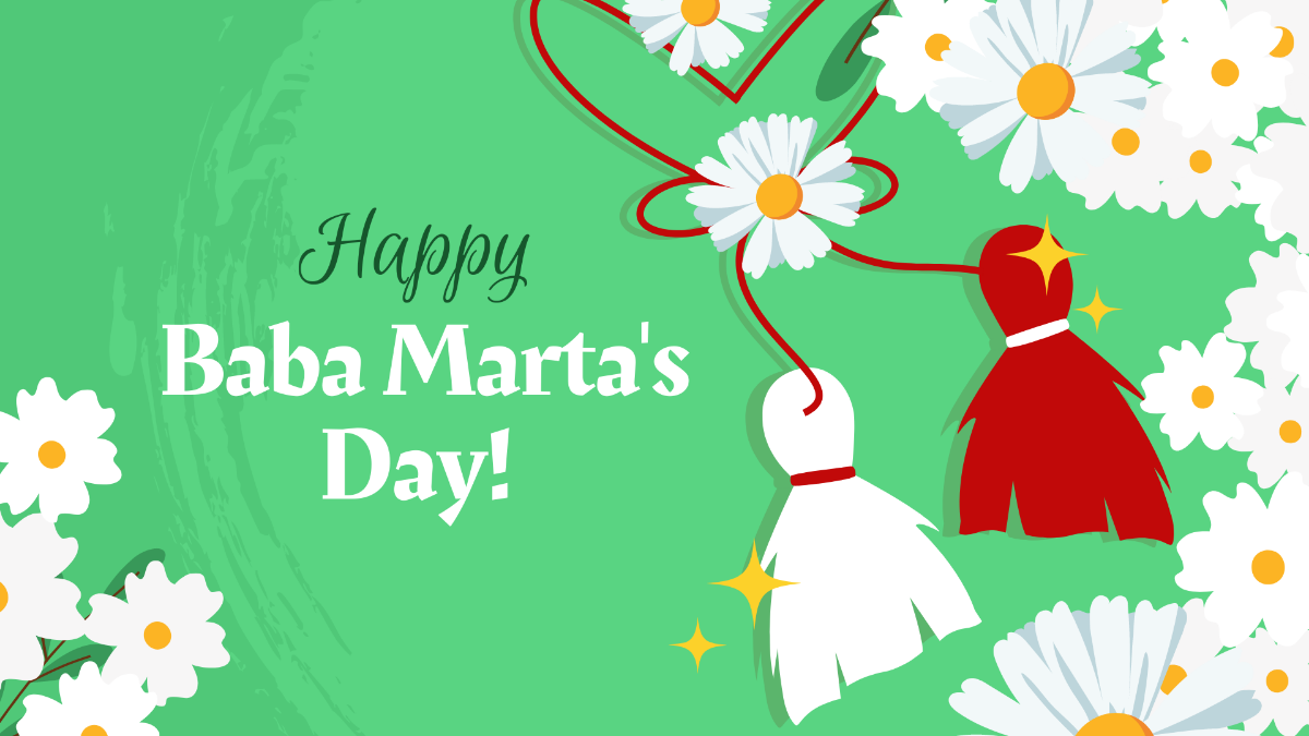 Free Baba Marta Day Background Template