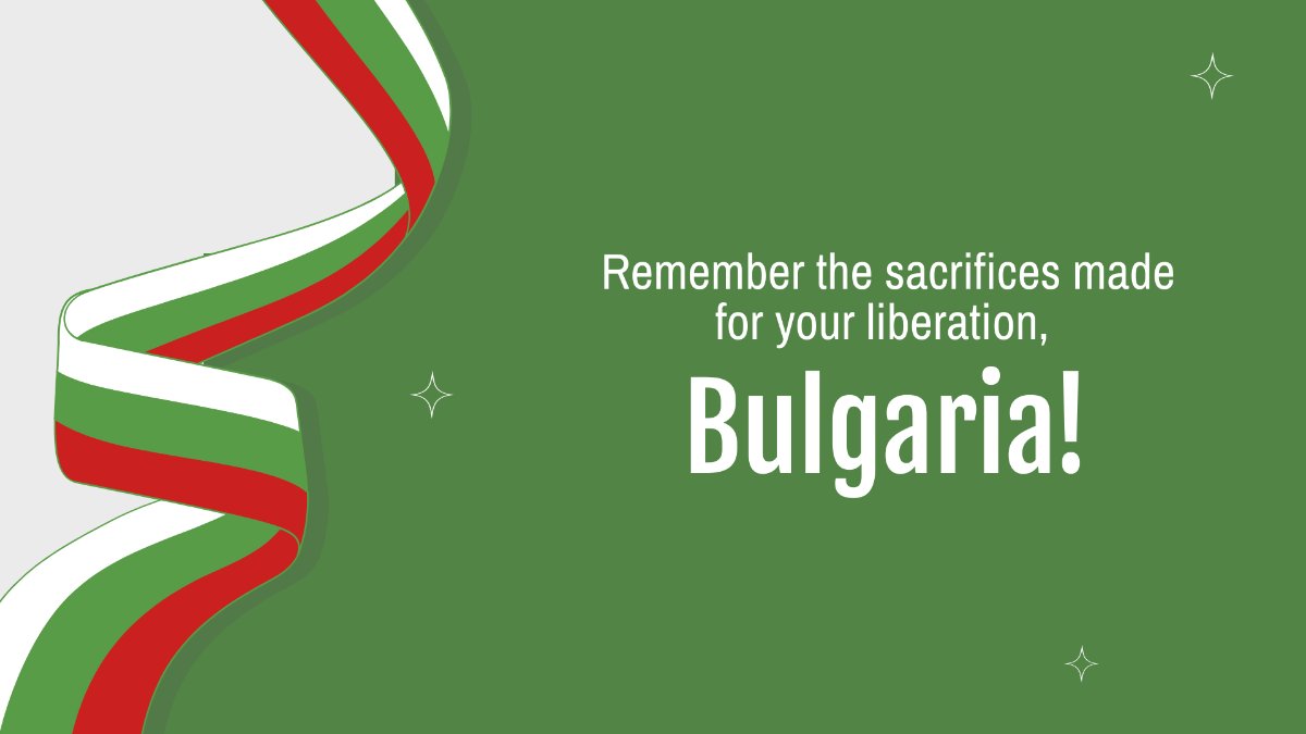 Bulgaria Liberation Day Greeting Card Background Template