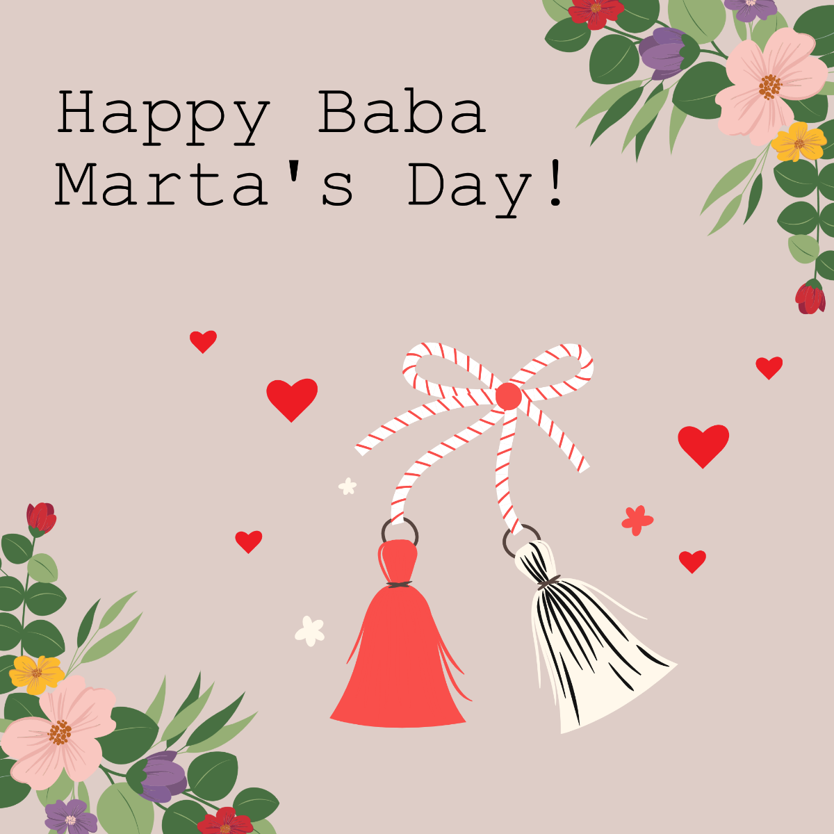 Free Baba Marta Day Vector Template