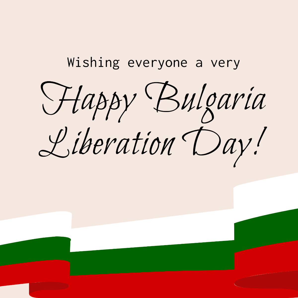 Bulgaria Liberation Day Wishes Vector