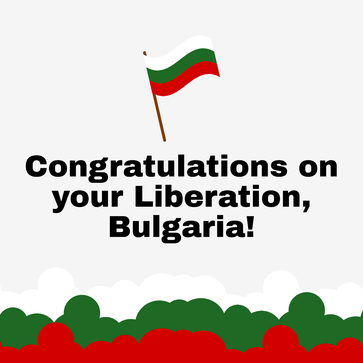 Bulgaria Liberation Day Greeting Card Vector Template