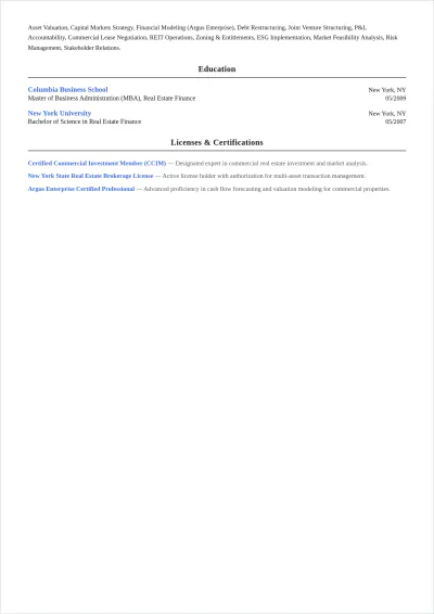 Free Real Estate Vice President ATS Resume Template, AI Resume Builder