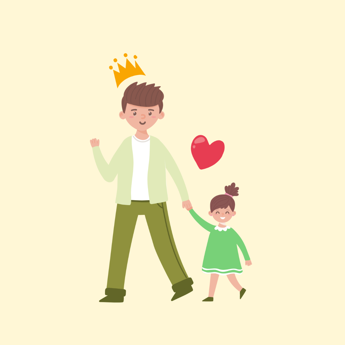 Cute Father's Day Clipart Template