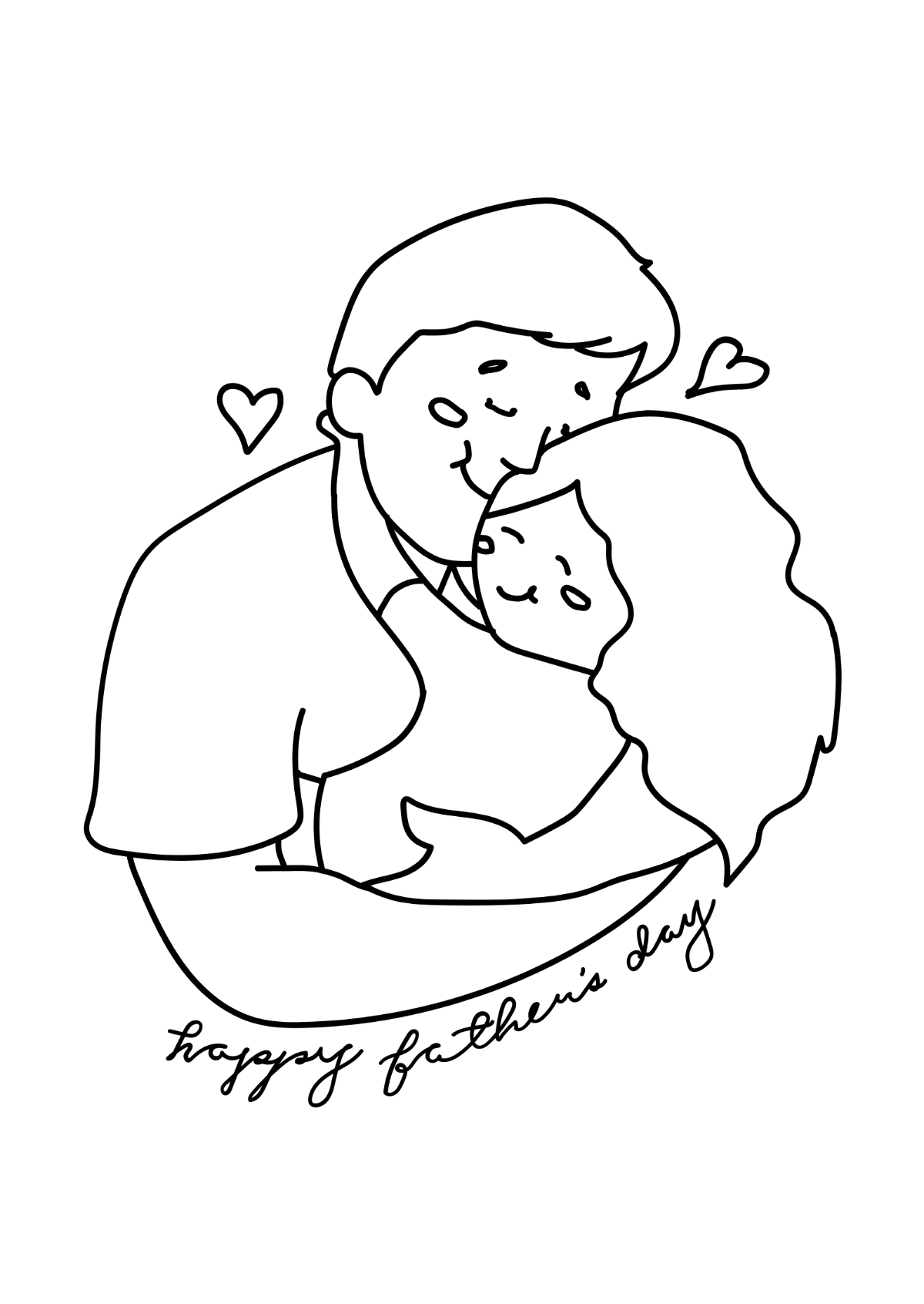 Cute Father's Day Drawing Template