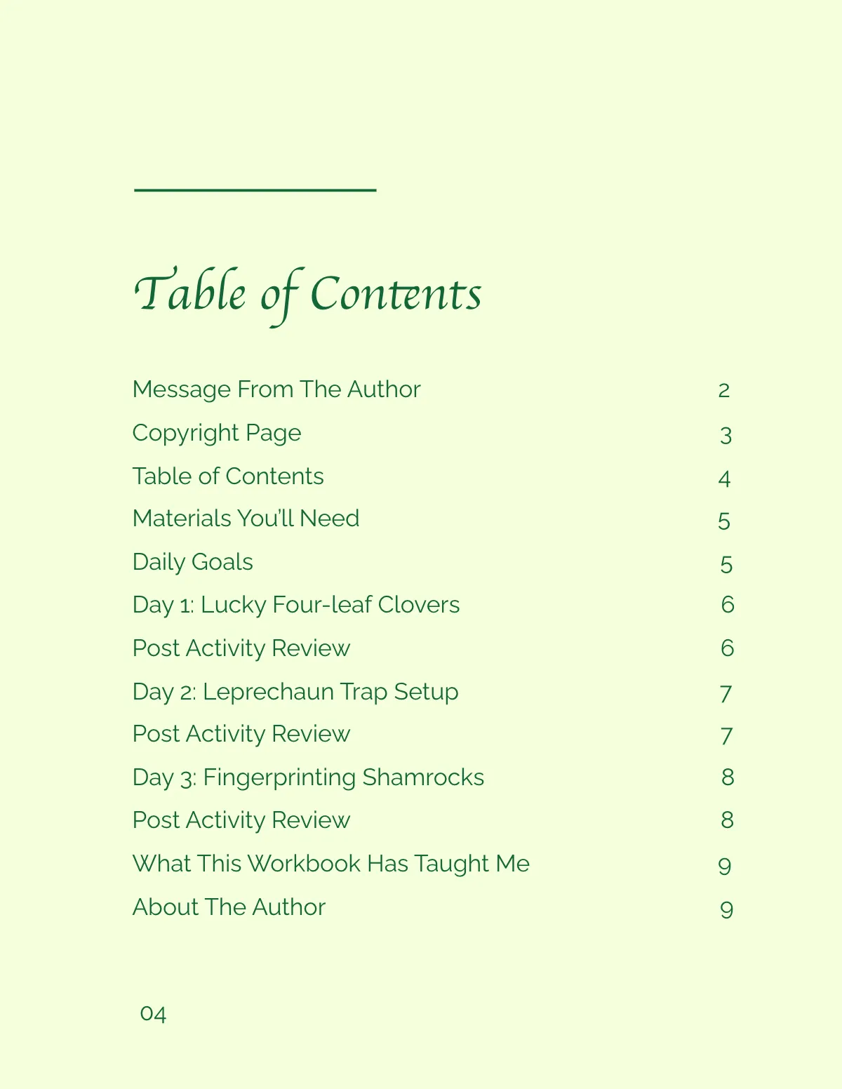 Free St. Patrick's Day Workbook For Kids Template to Edit Online